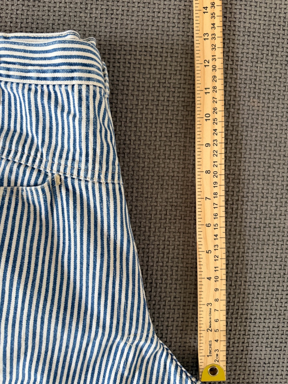 Marithe Francois Girbaud Pinstripe Denim Shorts 33 Vintage Hickory Stripe Jorts - Picture 10 of 13